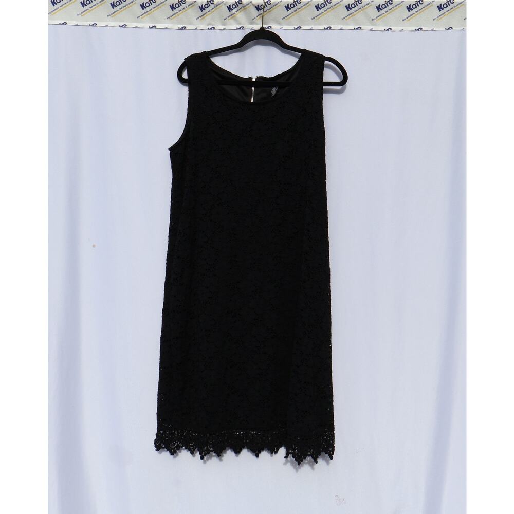 Alfani Black Floral Lace A-Line Dress Plus Size 1X